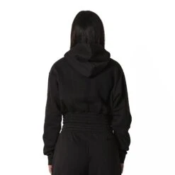 Women's Cropped Heavyweight Fleece Hoodie 29 Women's Cropped Heavyweight Fleece Hoodie -RIVAL Boxinggear CroppedHeavyweightFleeceHoodie BLACK 3