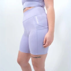 Women's High-Rise Biker Shorts With Pockets -RIVAL Boxinggear rival 2024 biker shorts close purple 01