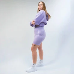 Women's High-Rise Biker Shorts With Pockets -RIVAL Boxinggear rival 2024 biker shorts side purple 01