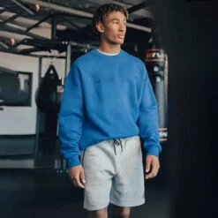 Fleece Oversized Crewneck Sweater -RIVAL Boxinggear rival 2024 crewneck front blue 01