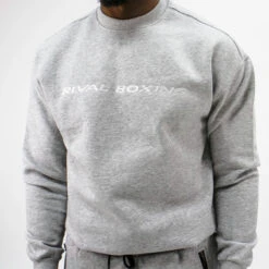 Fleece Oversized Crewneck Sweater -RIVAL Boxinggear rival 2024 crewneck front grey 02