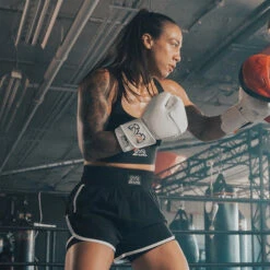 Women's Shorts With Compression Lining -RIVAL Boxinggear rival 2024 womens compression shorts front black 02