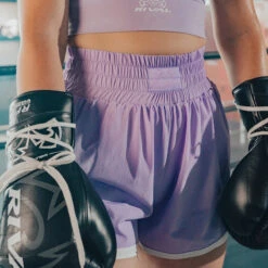 Women's Shorts With Compression Lining -RIVAL Boxinggear rival 2024 womens compression shorts front purple 02