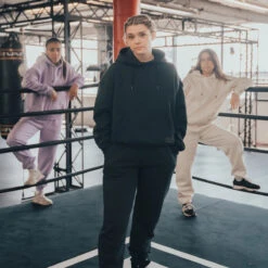 Women's Oversized Heavyweight Fleece Hoodie -RIVAL Boxinggear rival 2024 womens hoodie front black 01