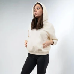 Women's Oversized Heavyweight Fleece Hoodie -RIVAL Boxinggear rival 2024 womens hoodie front cream 03